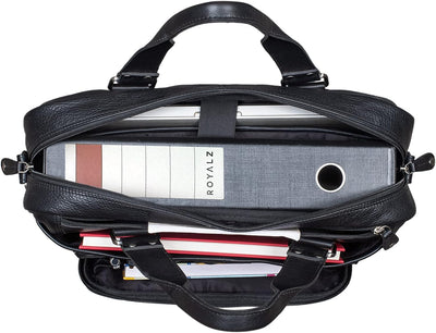 ROYALZ 'Chicago' Leder Umhängetasche Herren Laptoptasche 15,6 Zoll Messenger Bag Ledertasche gross A