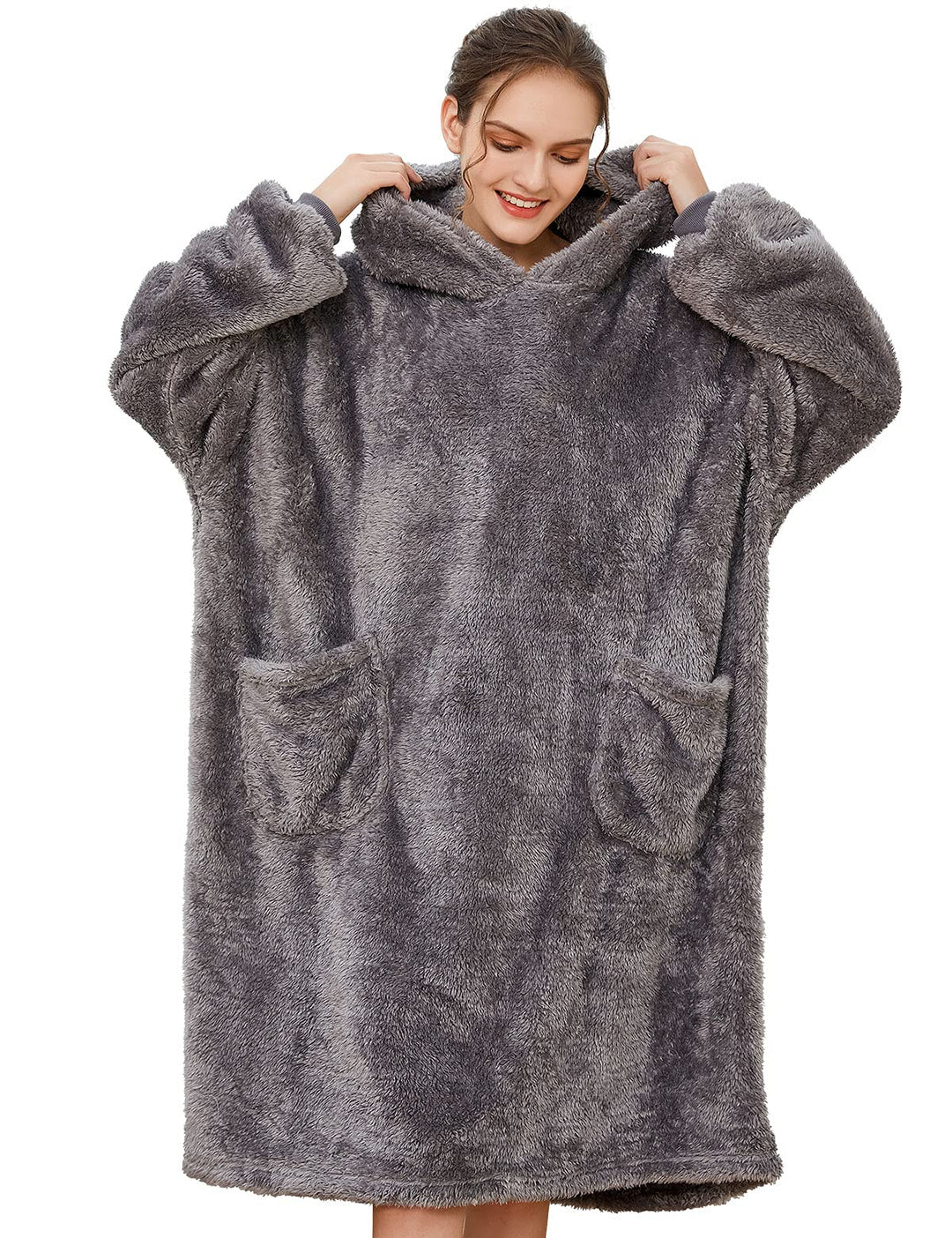 Tuopuda Übergrosse Hoodie Sweatshirt Damen Herren Decke Sweatshirt Pullover mit Kapuze Langarm Kapuz