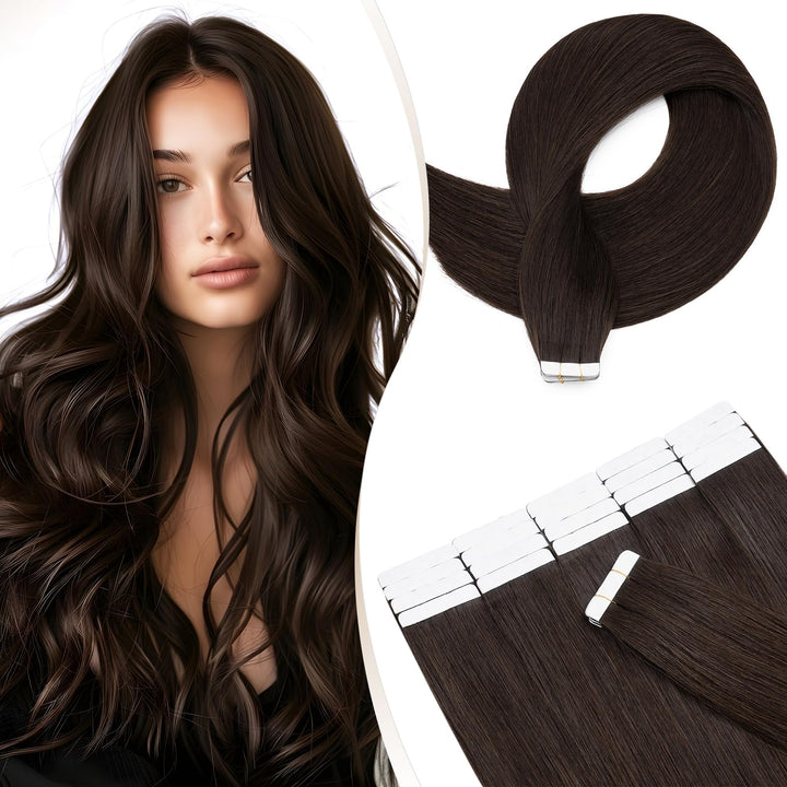 Elailite Tape Extensions Haarverlängerung - Invisible Tape Extensions Echthaar - Remy Real Human Hai