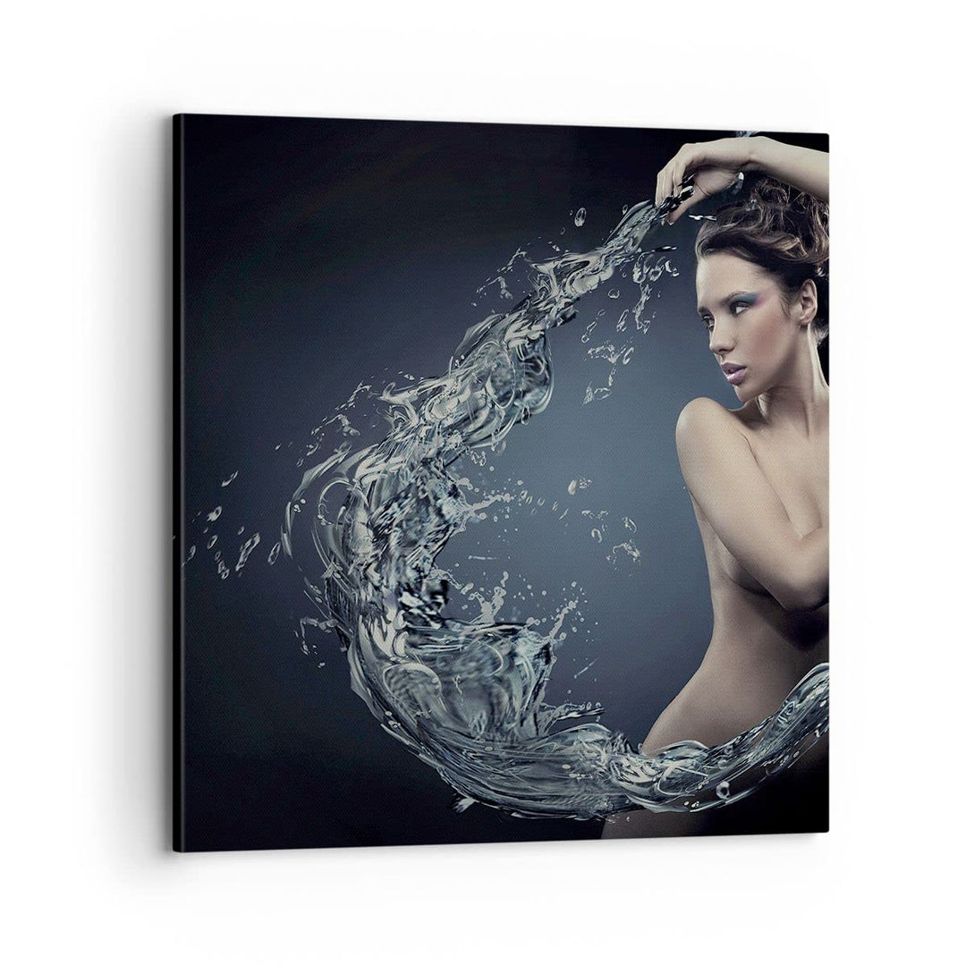 Bilder auf Leinwand 70x70cm Leinwandbild Weiblich modell posieren schön Gross Wanddeko Bild Schlafzi