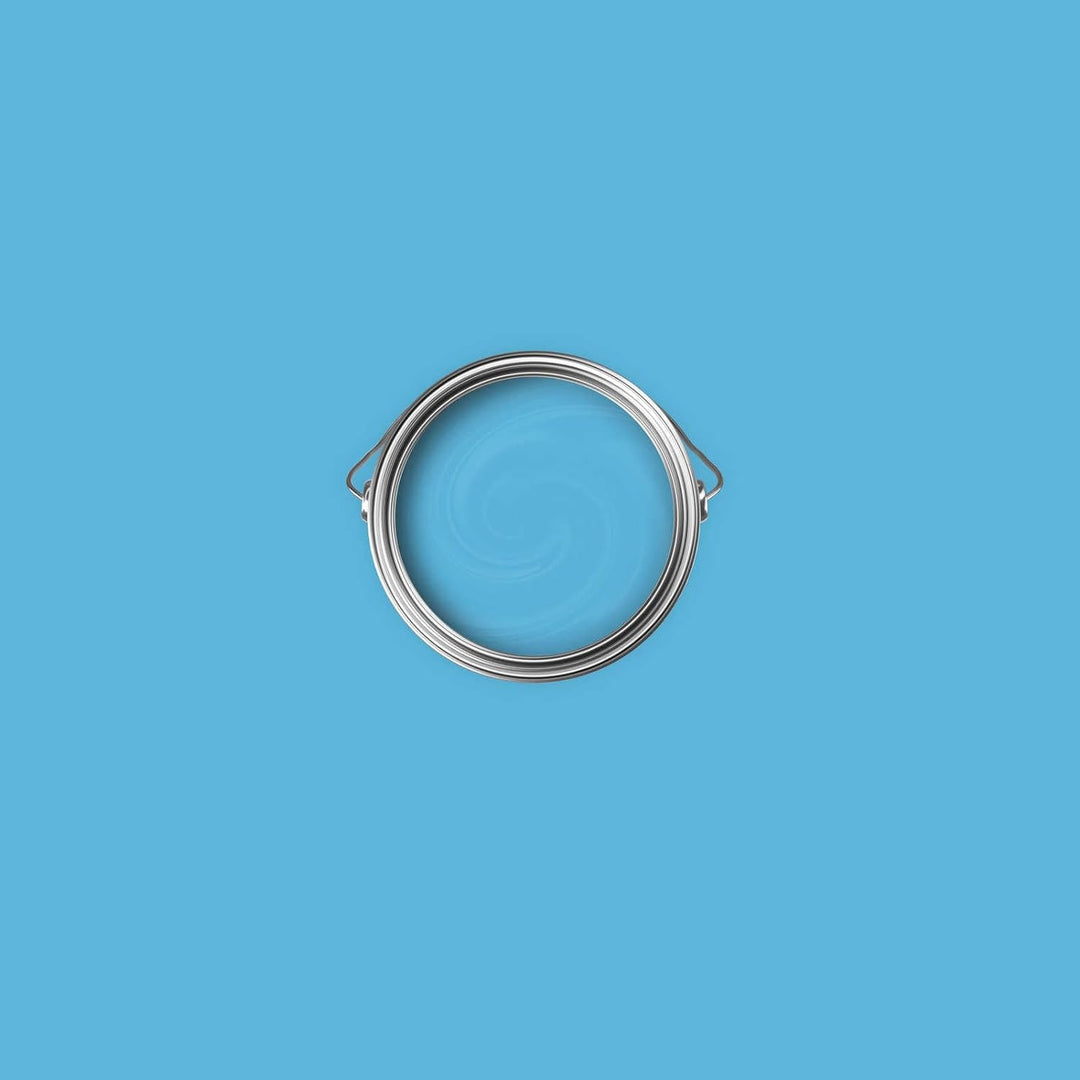 New Walls Premium Wandfarbe Blau, Eisblau Liquid Luxury Dispersionsfarbe für Innenräume – 1 L 1000 m