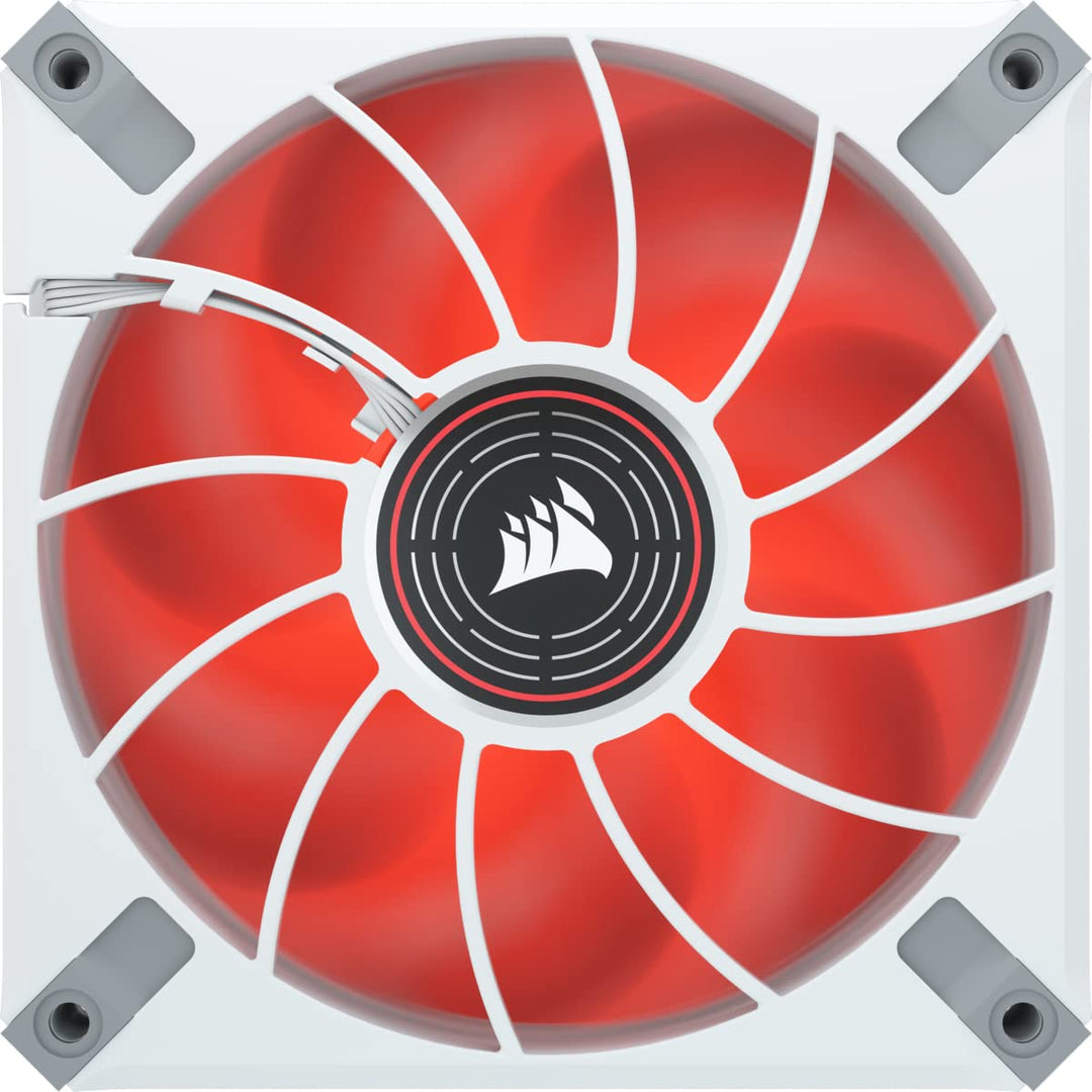 Corsair ML120 LED ELITE, 120mm PWM-Lüfter mit weisser Rahmen (CORSAIR AirGuide-Technologie, Magnetsc