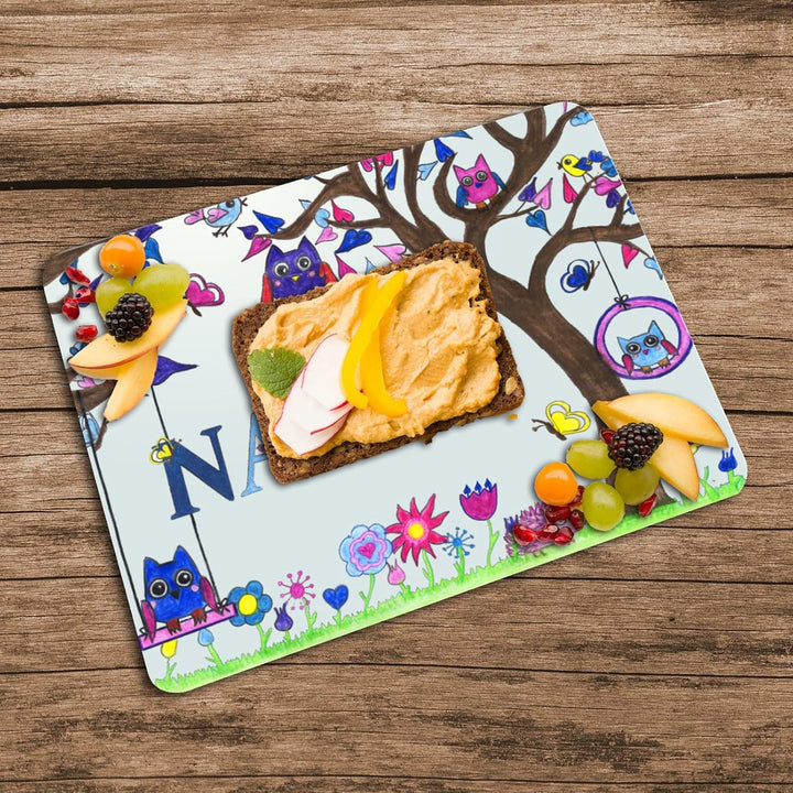 Vesperbrettchen mit Name/Frühstücksbrettchen Brotzeitbrettchen Schneidebrettchen mit Motiv und Perso