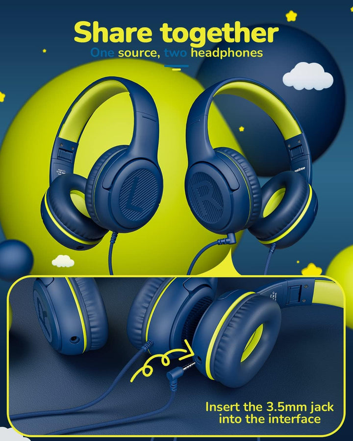 Kinder Kopfhörer für die Schule Kleinkind verkabelt mit Mikrofon Plug in Bulk Jungen Headset Mädchen