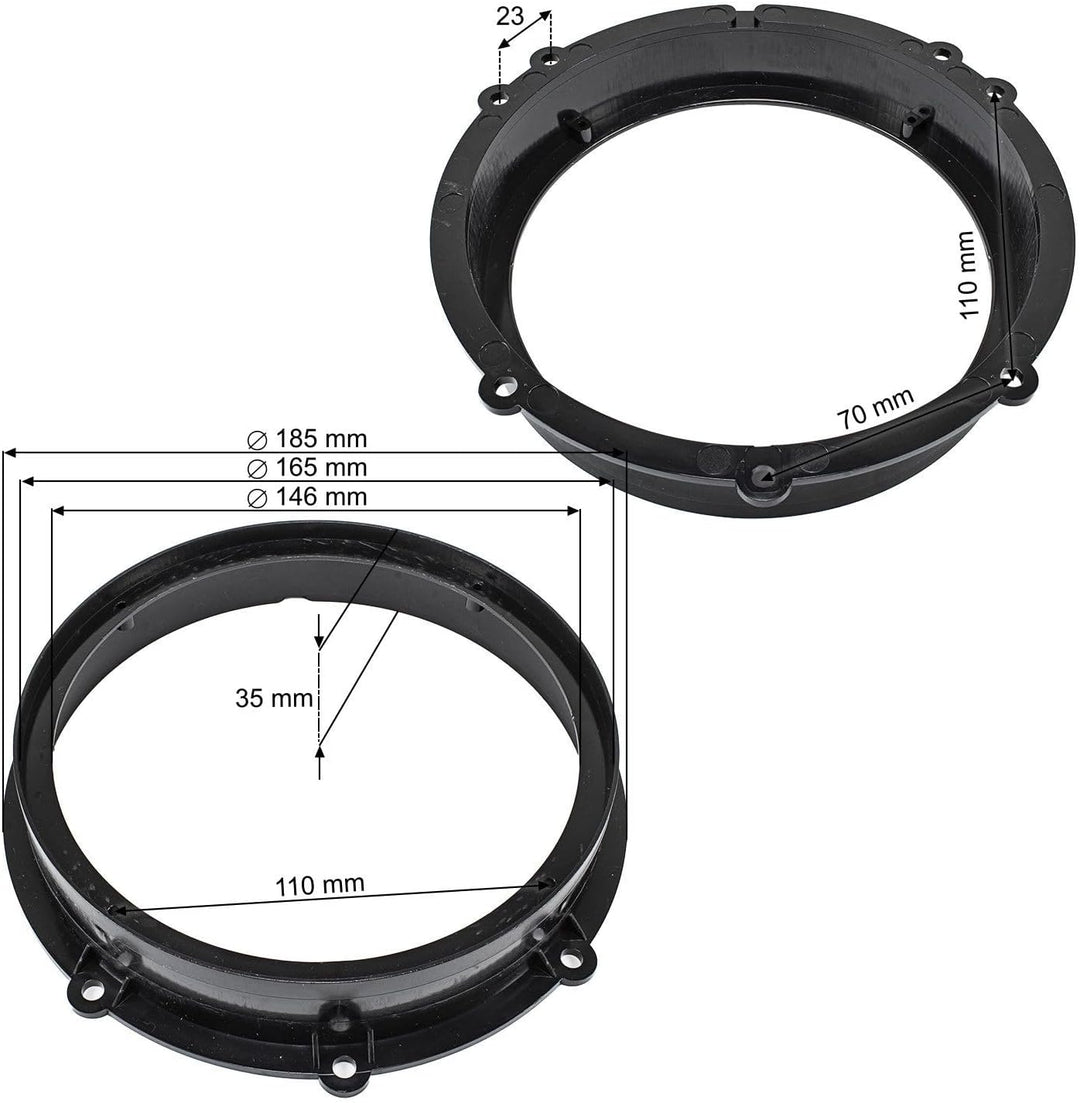 tomzz Audio 2819-003 Lautsprecherringe Adapter Halterungen kompatibel mit Hyundai Tucson Santa Fe Ko
