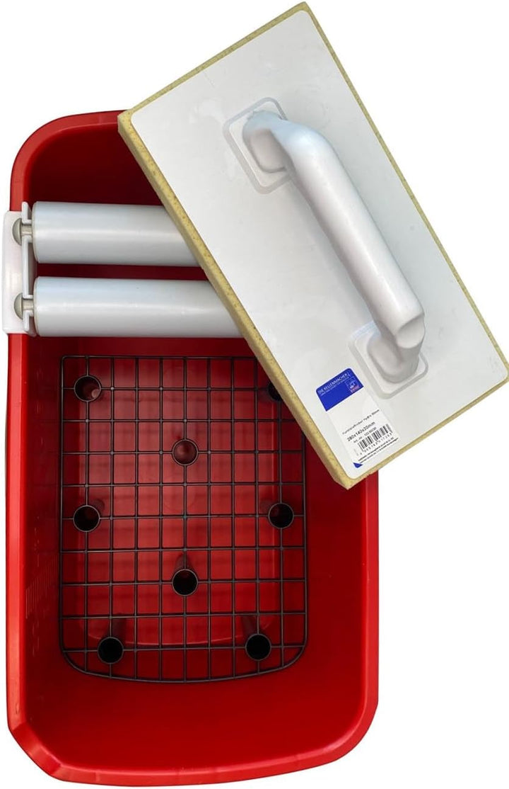 HAROMAC Fliesenwaschset"Profi" 8tlg. Made in Germany, 22l Kunstoffeiner mit Bodengitter, Doppelrolle