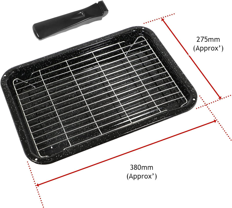 SPARES2GO Universal-Ofen-Herd-Grill-Pfanne mit verstellbarem und ausziehbarem Regal, Backblech, Brät