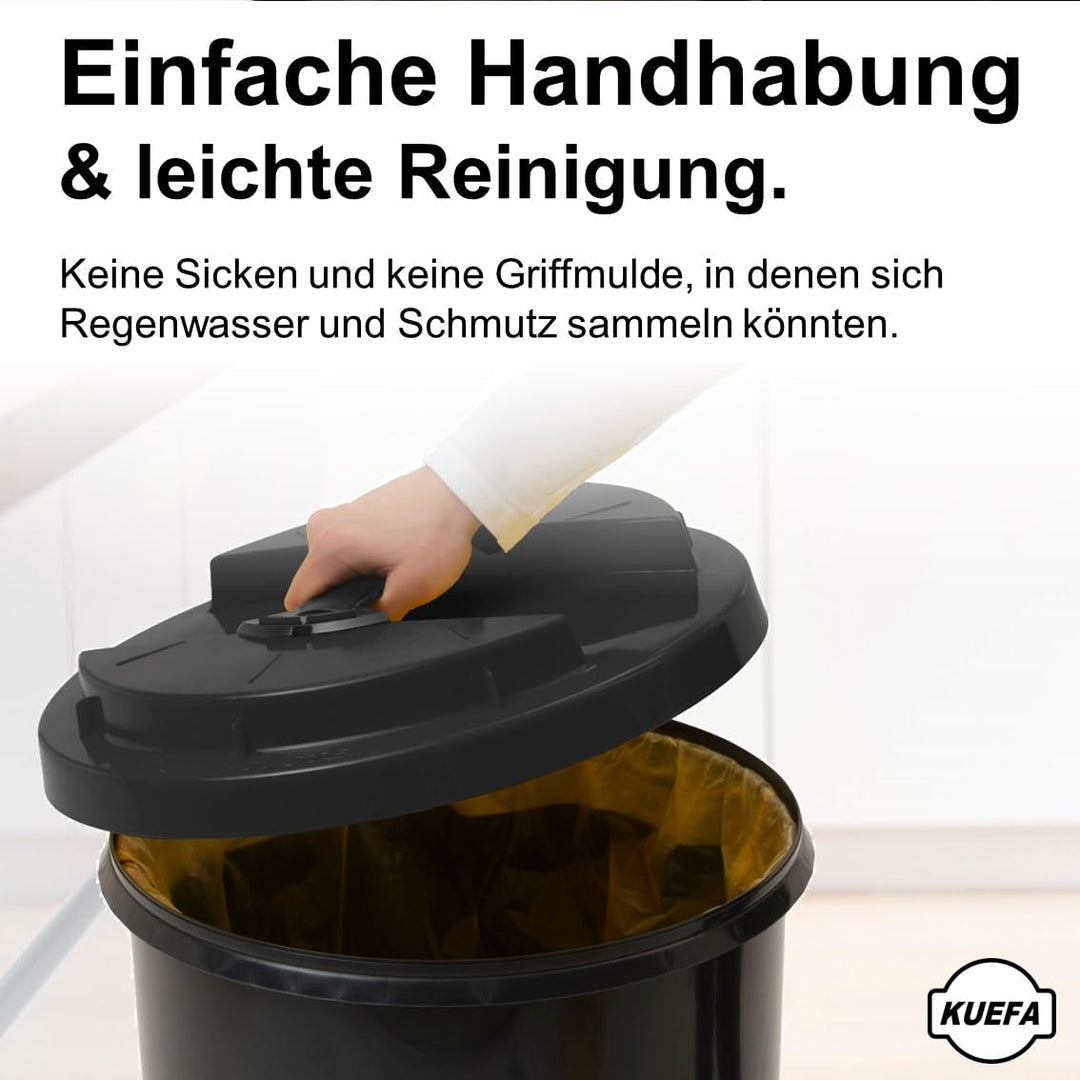 KUEFA BSC 60L Mülleimer, Müllsackständer, Gelber Sack Ständer inkl. Klemm-Ring für Müllbeutel, extra