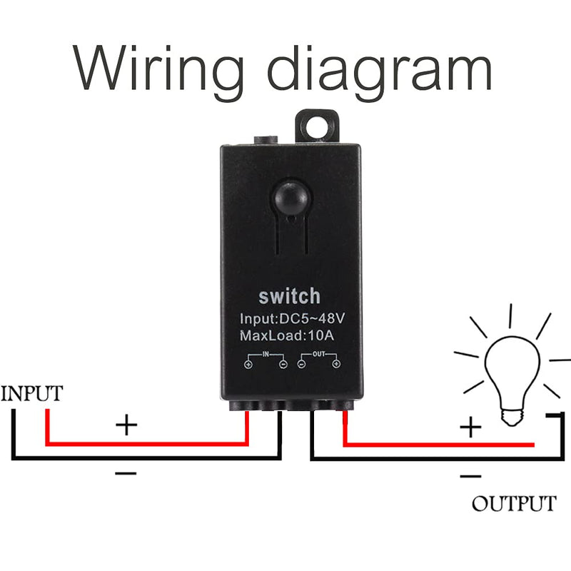 dstfuy lichtschalter set funk,2 Wege Mini Fernschalter,DC 5V/12V/24V/48/10A Wireless Lichtschalter F