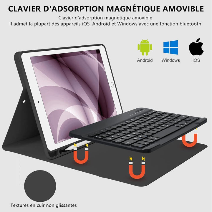 CC Store Tastatur Hülle für iPad 10.2 Zoll (9/8/7 Generation) und iPad 10.5 Zoll (Air 3/Pro), Magnet