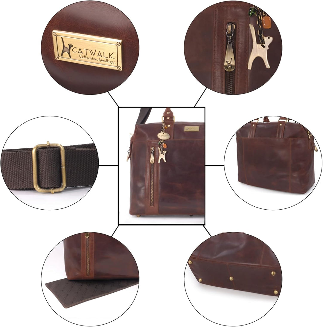CATWALK COLLECTION HANDBAGS - Vintage Leder - Reisetasche/Freizeittasche/Sporttaschevon/Wochenendtac