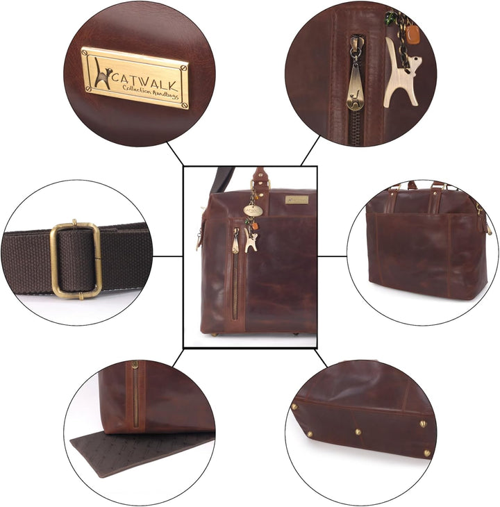 CATWALK COLLECTION HANDBAGS - Vintage Leder - Reisetasche/Freizeittasche/Sporttaschevon/Wochenendtac