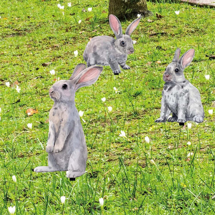 Gartenstecker Ostern Garten Hasen Deko Osterdeko für Draussen Frühling Modern Osterhase Aussen Oster