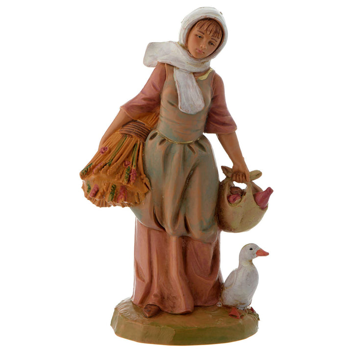 Holyart handcolorierte Krippenfigur Hirtenmädchen 12 cm Fontanini