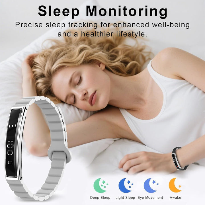 Efolen Fitness Armband Damen Herren, 16.5g Smartwatch Pulsuhr SpO2 Schlafmonitor Schmal Schrittzähle