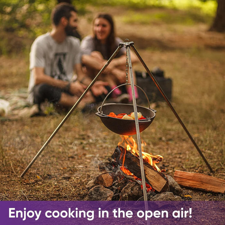 Brizoll Wok Asia 12 Liter mit Deckel aus Gusseisen