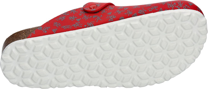 Lico Unisex Bioline Clog PrintPantoletten 36 EU Rot Grau, 36 EU Rot Grau