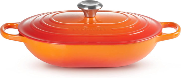 Le Creuset SignatureOblong aus Gusseisen mit Hilfsgriff, für alle Herdarten und Backöfen, 31 cm, 3,4