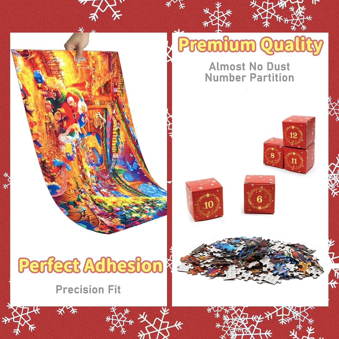 Adventskalender 2023 Weihnachts Puzzle für Erwachsene und Kinder Weihnachtsgeschenke Weihnachts Jigs
