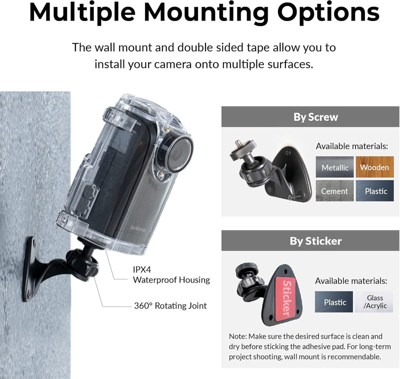 Brinno BCC300-M Video-Zeitraffer-Kit – TLC300 Time Lapse Kamera 1080P FHD HDR, LCD-IPS-Bildschirm, I