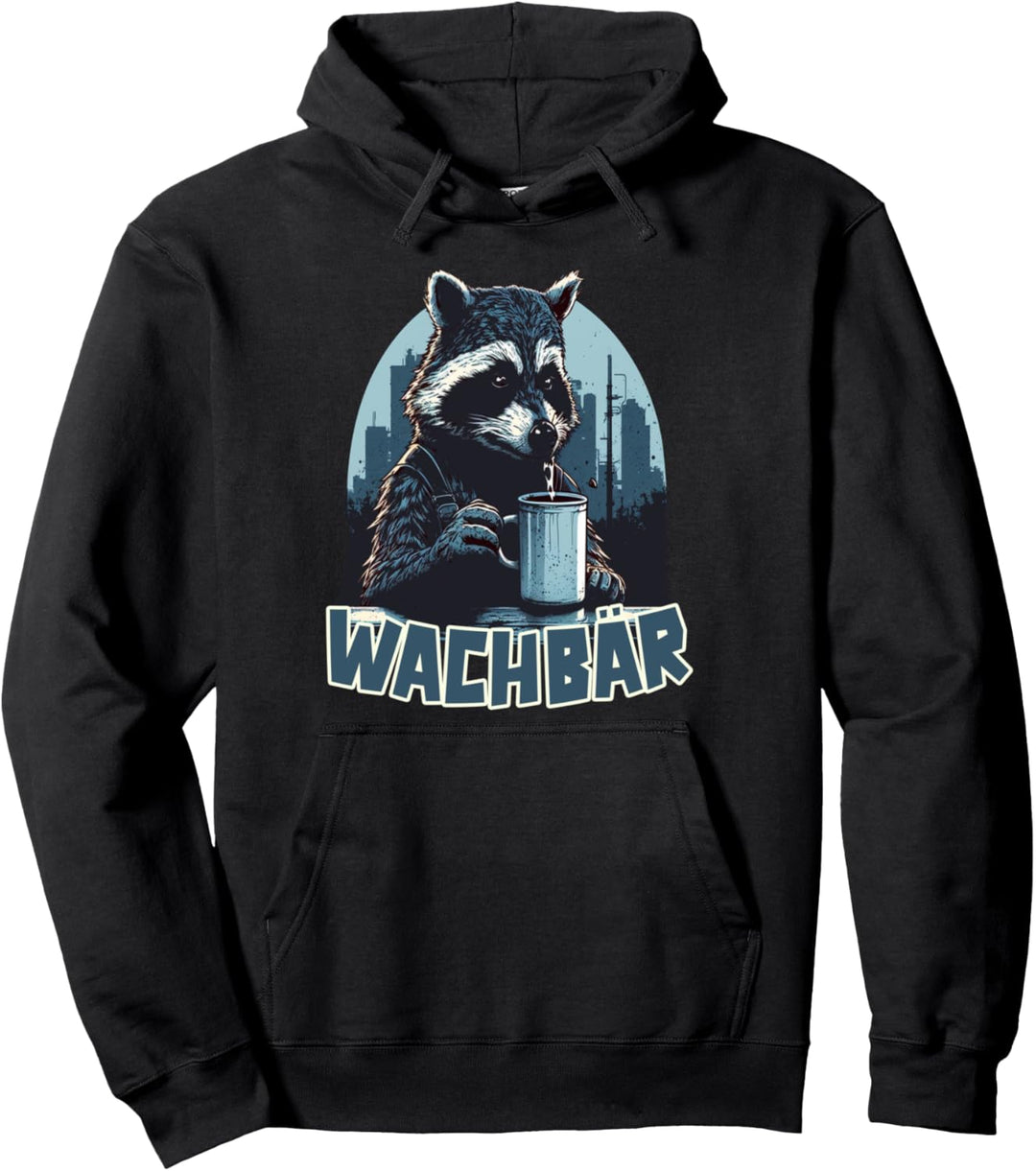 Wachbär Waschbär Tier Köstüm Bild Mode Rave Techno Tekkno Pullover Hoodie