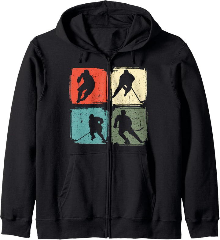 Ice Hockey Spieler Vintage Motiv Kapuzenjacke