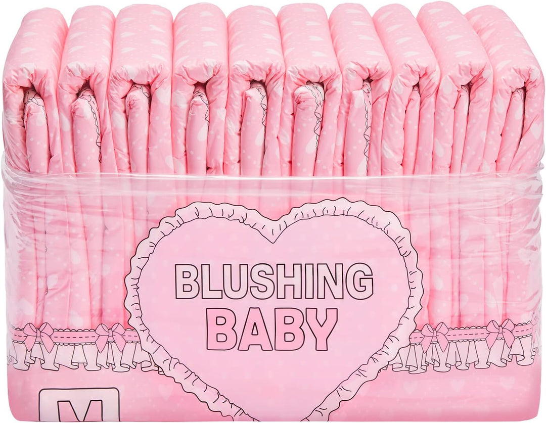 LittleForBig Erwachsenen Gedruckten Windeln 10 Stück - Blushing Baby (Large 36"-46") Rosa L, Rosa L