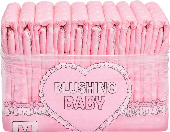 LittleForBig Erwachsenen Gedruckten Windeln 10 Stück - Blushing Baby (Large 36"-46") Rosa L, Rosa L