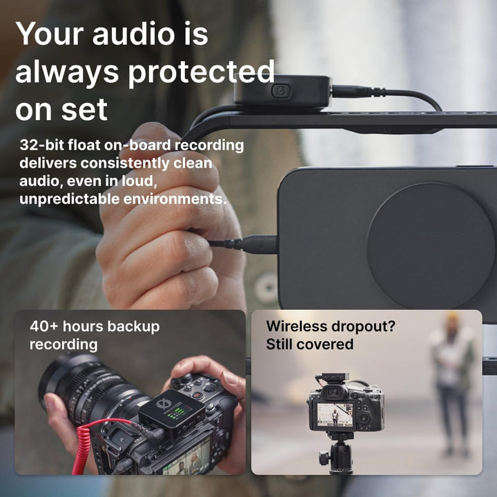 RØDE Wireless PRO Kompakt-Funkstrecken-Set mit Timecode, 32-Bit Float On-Board-Aufnahme, 2 Lavalier-