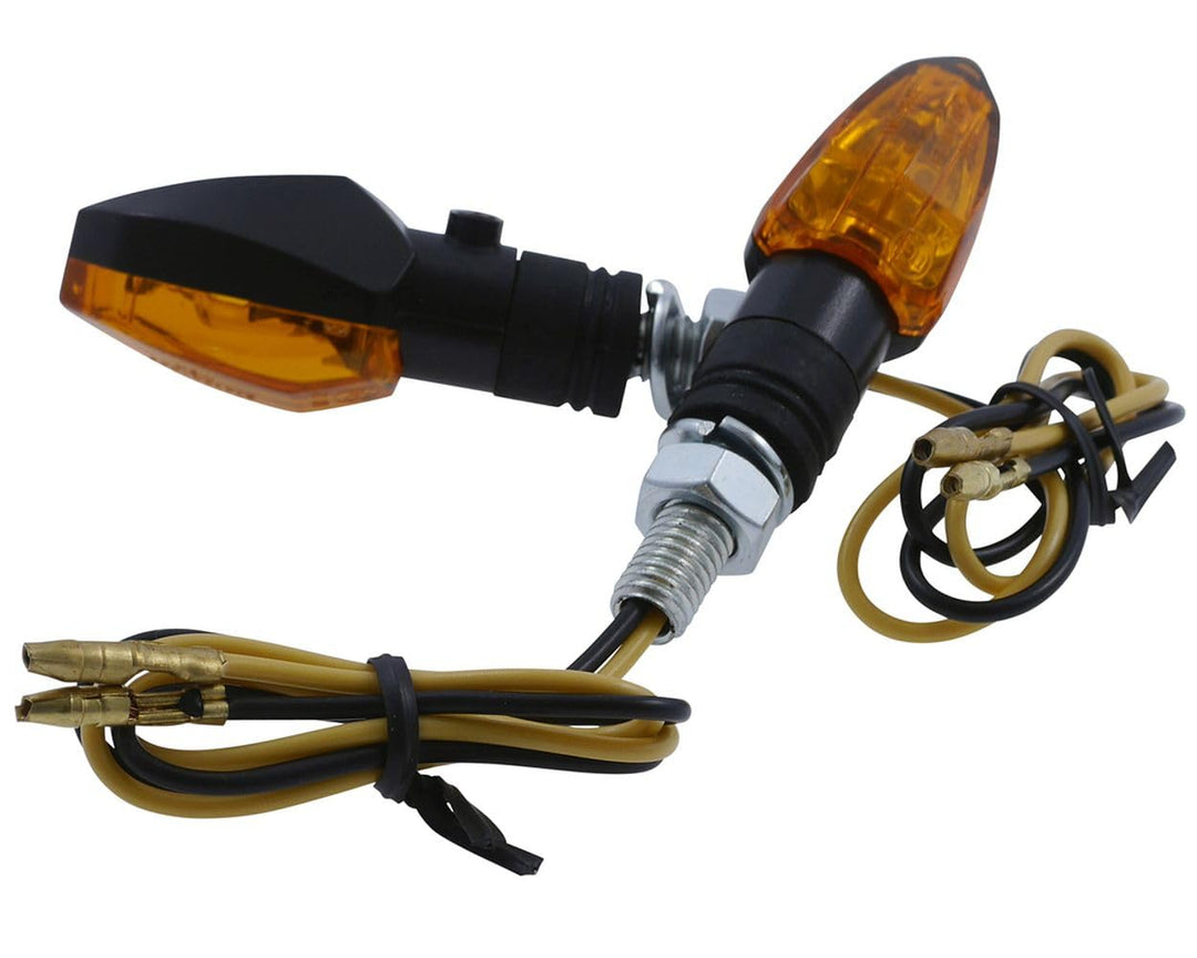 Streetparts24 Halogen Blinker LIZZARD Schwarz E-geprüft passend für 12V/6W - 33mm x 55mm, M8 Gewinde