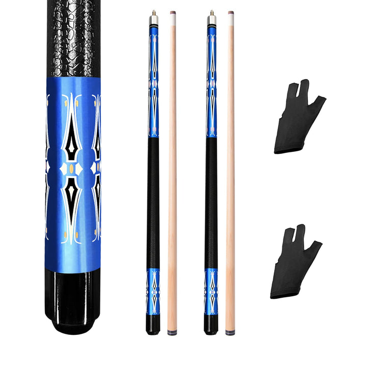 Pool Queue, Billard Queue Satz 2, Pool Queues Pool 58" Queue Stöcke,Billardqueue mit Edelstahl Gelen