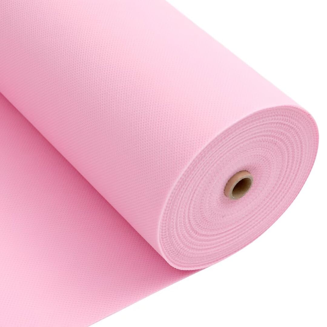 Tischdeckenrolle, 1 × 25M, Rosa, Einweg Vlies Stoffähnlich Tischdecke Rolle, Meterware Tischtuchroll