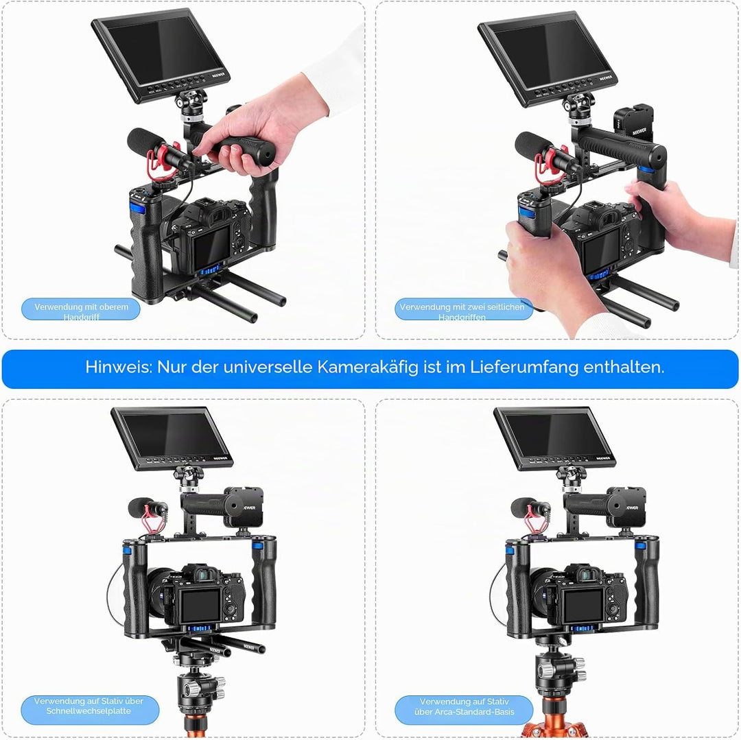 NEEWER Montageset für Videokamera, Aluminiumlegierung, mit Zwei oberen Griffen, 15 mm, kompatibel mi