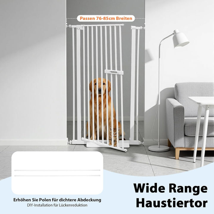 150cm Extra Hohes Haustier Schutzgitter Verstellbar Türschutzgitter für Hunde Katzen Treppenschutzgi