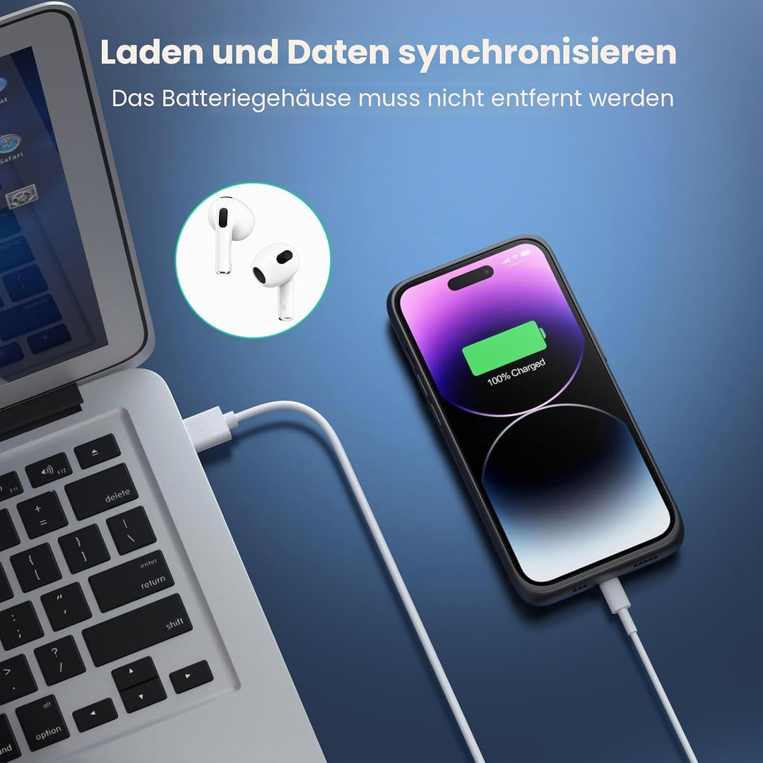 Feob Akkuhülle für iPhone 14 Pro,【2023 Neueste】 7200mAh Smart Battery Case Zusatzakku Ladehülle Trag