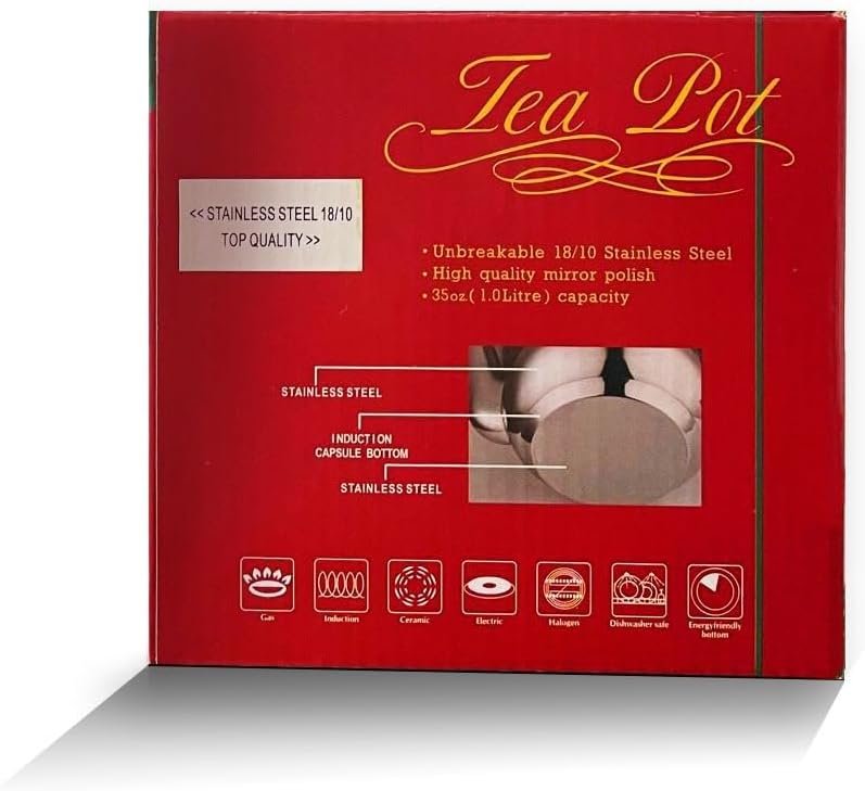 Traditionelle marokkanische Teekanne aus Edelstahl | Deckel & Griff Orientalischer Stil | Authentic