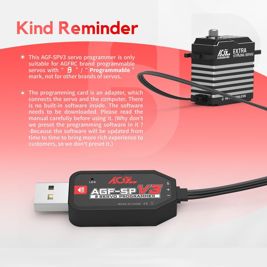 AGFRC USB-Servo-Programmierkarte für AGFRC-Servos mit programmierbarer Markierung (AGF-SPV3)