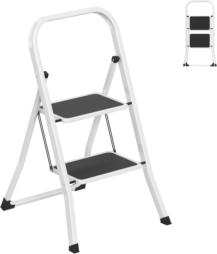YRHome 2 Stufen Klappbar Trittleiter Leiter Tritthocker Klapptrittleiter mit breitem rutschfeste Ped