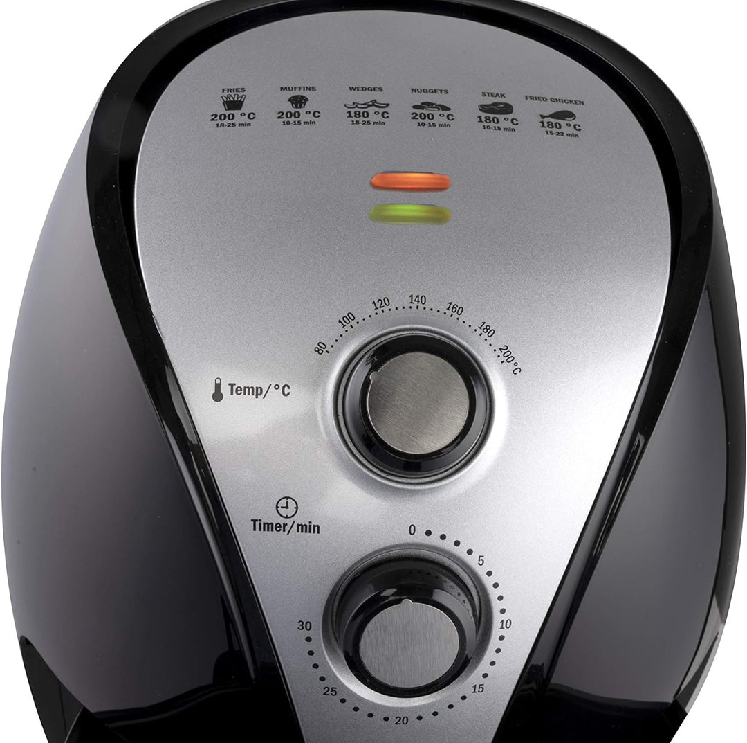 alpina Heissluftfritteuse - Airfryer - XL 3,2 Liter - 80-200 Grad - 1500 Watt - Schwarz 3,2 LITER AI