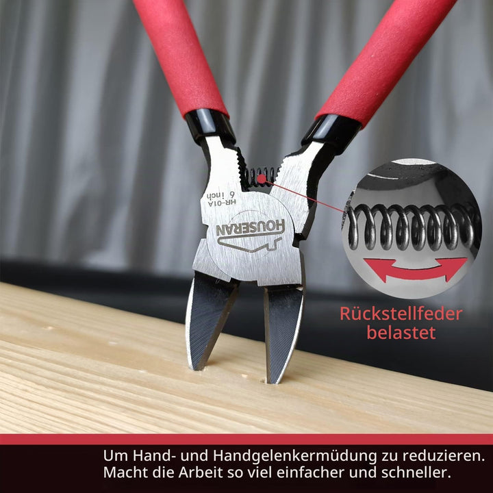 HOUSERAN Seitenschneider, Drahtschneider, 152mm, 10 Stück, Bündigschneider, Seitenschneider Zange, E