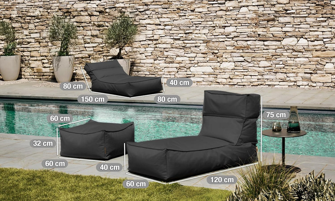 blomus Outdoor Hocker -Stay- Wasserfest (Coal) Coal One size, Coal One size