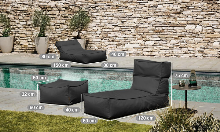 blomus Outdoor Hocker -Stay- Wasserfest (Coal) Coal One size, Coal One size
