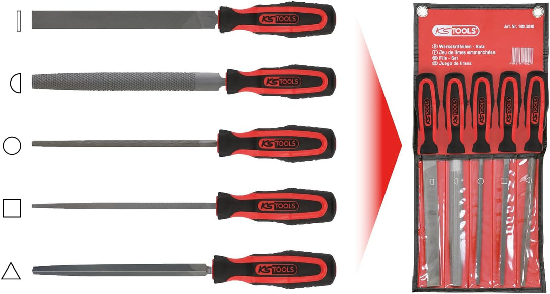 KS Tools 140.3000 Werkstattfeilen-Satz, 5-tlg.