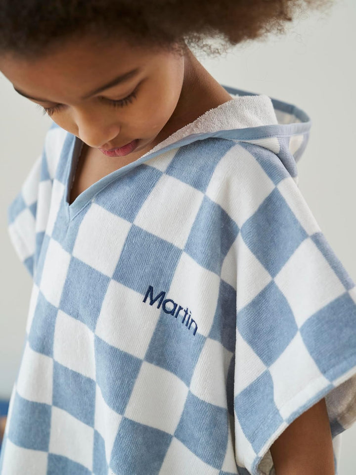 Vertbaudet Kinder Badeponcho mit Recycling-Baumwolle BLEU 86-98, BLEU 86-98