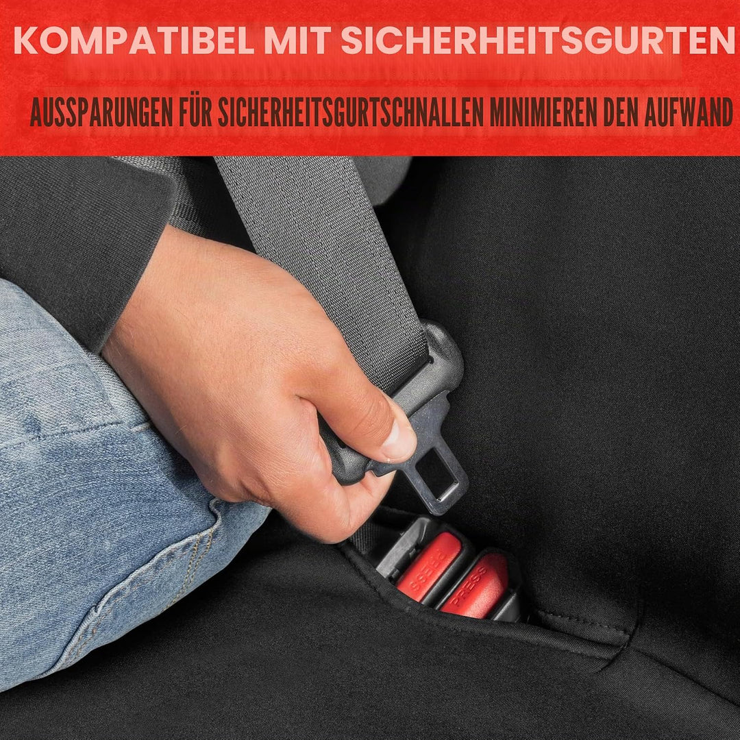 BDK Motor Trend AquaShield Autositzbezug für Rückbank, wasserdicht, Neopren, gepolstert, Schwarz, id