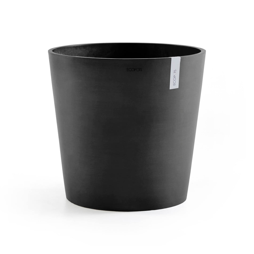 ECOPOTS Blumentopf Amsterdam Dunkel Grau - Durchmesser Ø 50 cm rund gross - Pflanzentopf aus Recycli