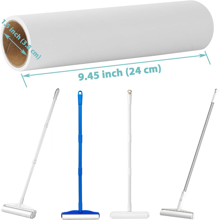 MINGRACE Grosse Fusselrolle, 23,9 cm, 10 Rollen, extra klebend, insgesamt 600 Blatt, kompatibel mit