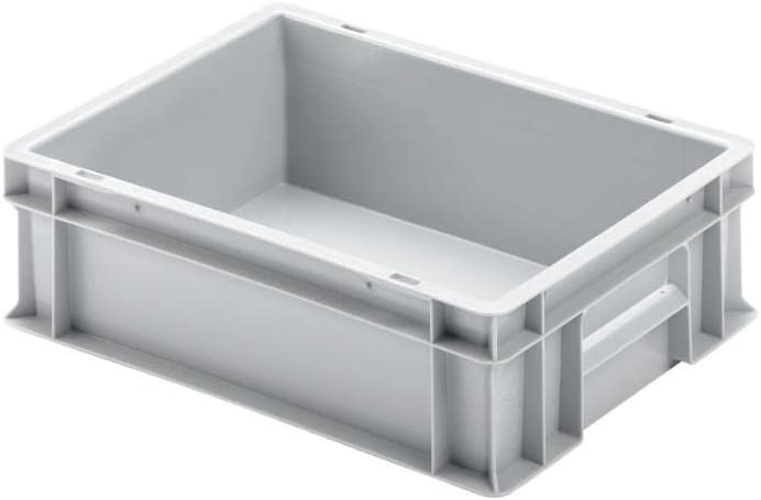 SuperSparSet 16x Eurobehälter mit geschlossenem Griff | HxBxT 12x30x40cm | 11 Liter | Grau | Eurobox