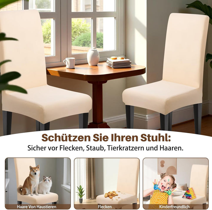 Dioxide Stuhlhussen 6er Set Stretch Stuhlhussen Schwingstuhl Elastische Hussen Stuhlbezug Abnehmbare