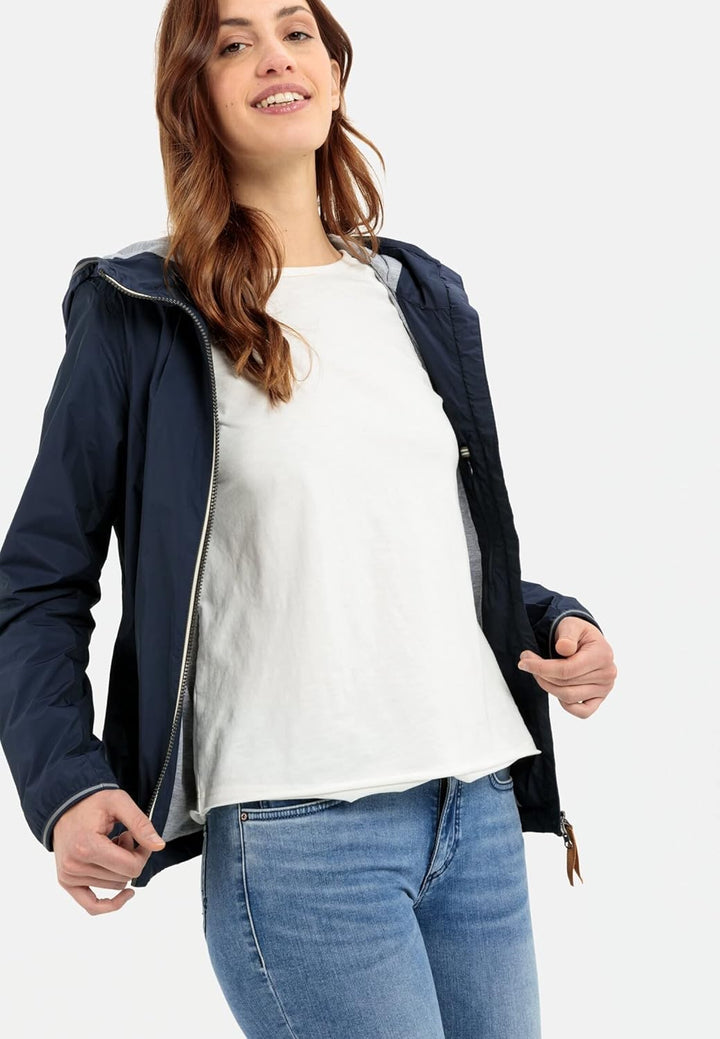camel active Damen Leichter Windbreaker aus recyceltem Polyester 36 Dunkelblau, 36 Dunkelblau
